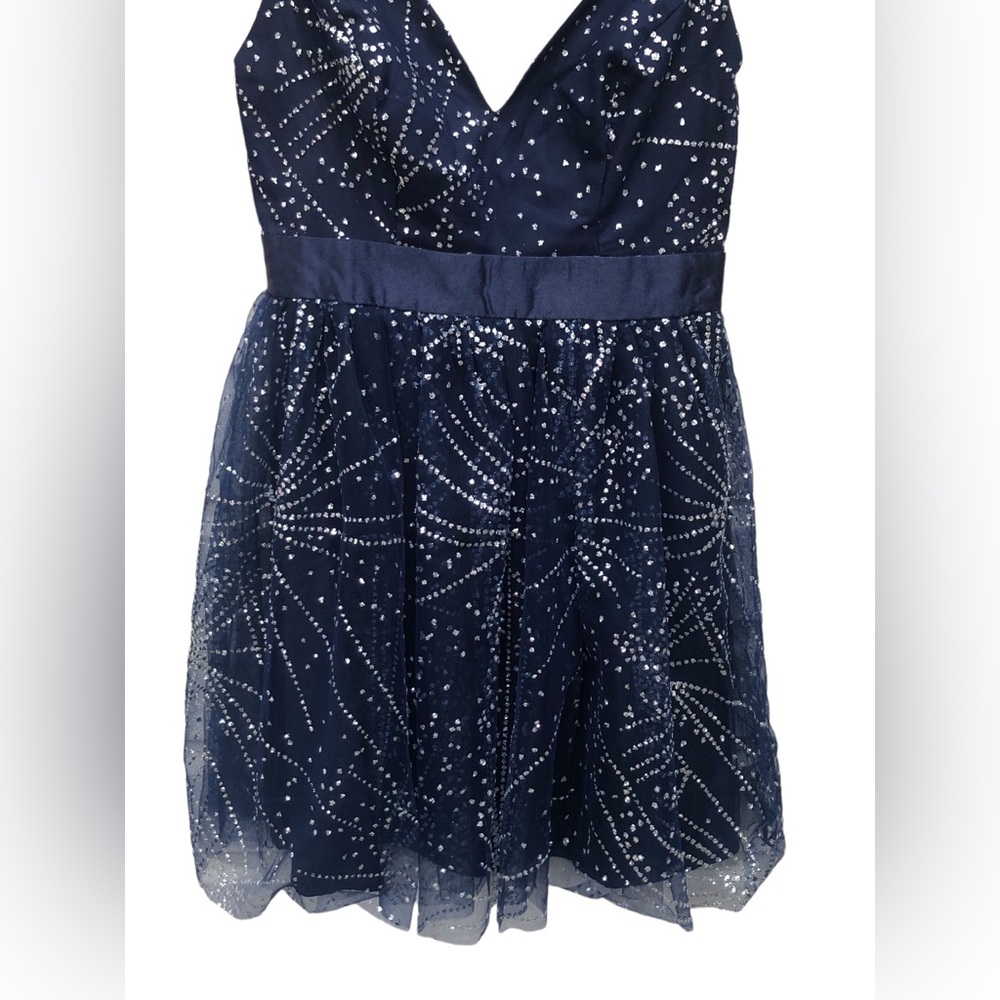Windsor Navy Blue Silver Fireworks Dress size Small - Picture 5 of 10
